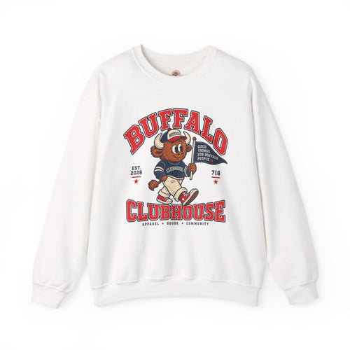 Buffalo Clubhouse Crewneck Sweatshirt – Retro Mascot Graphic